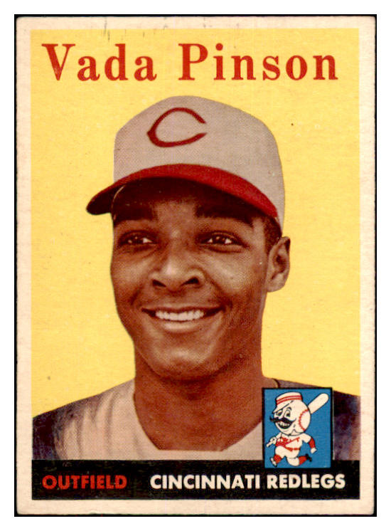 1958 Topps Baseball #420 Vada Pinson Reds EX 467173