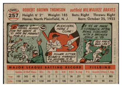 1956 Topps Baseball #257 Bobby Thomson Braves VG-EX/EX 467617