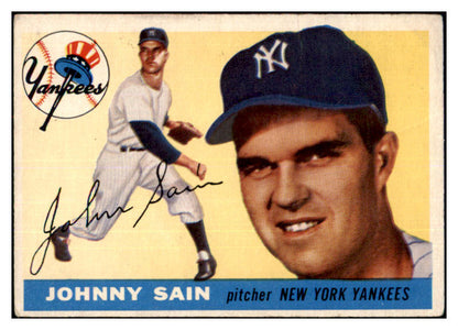 1955 Topps Baseball #193 Johnny Sain Yankees VG 467628