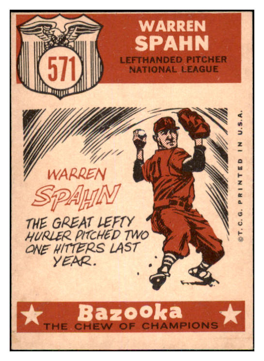 1959 Topps Baseball #571 Warren Spahn A.S. Braves NR-MT oc 468051