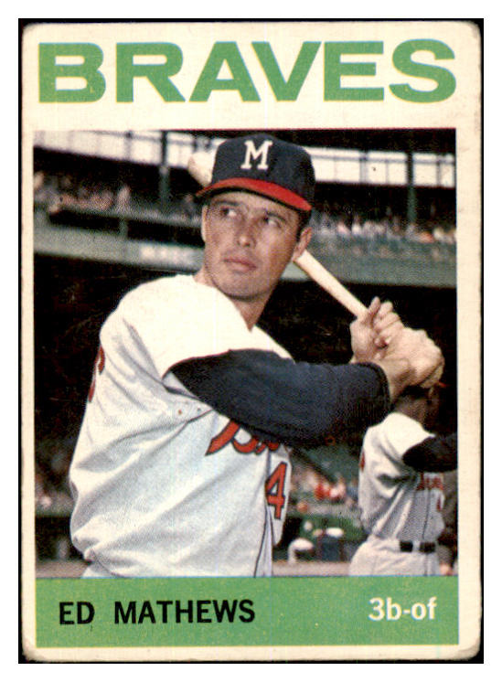 1964 Topps Baseball #035 Eddie Mathews Braves VG 468887
