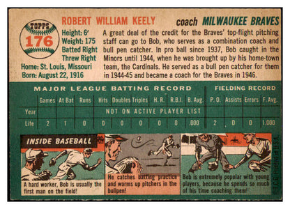 1954 Topps Baseball #176 Bob Keely Braves EX-MT 470698