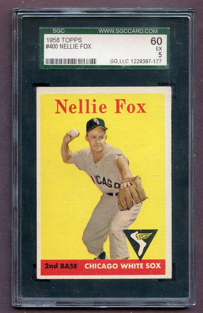 1958 Topps Baseball #400 Nellie Fox White Sox SGC 5 EX 471262
