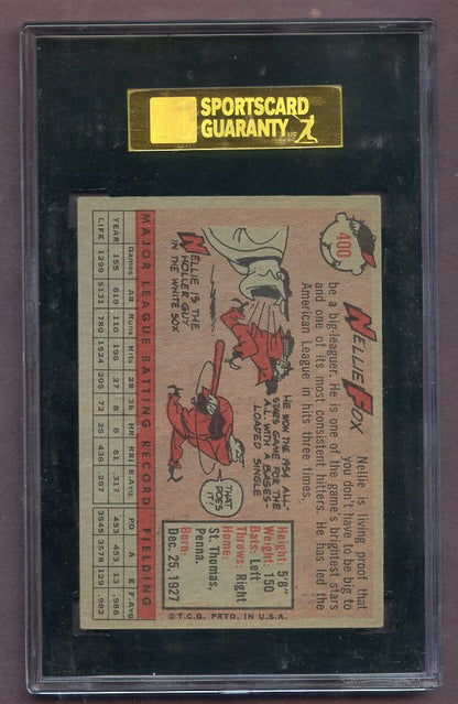 1958 Topps Baseball #400 Nellie Fox White Sox SGC 5 EX 471262