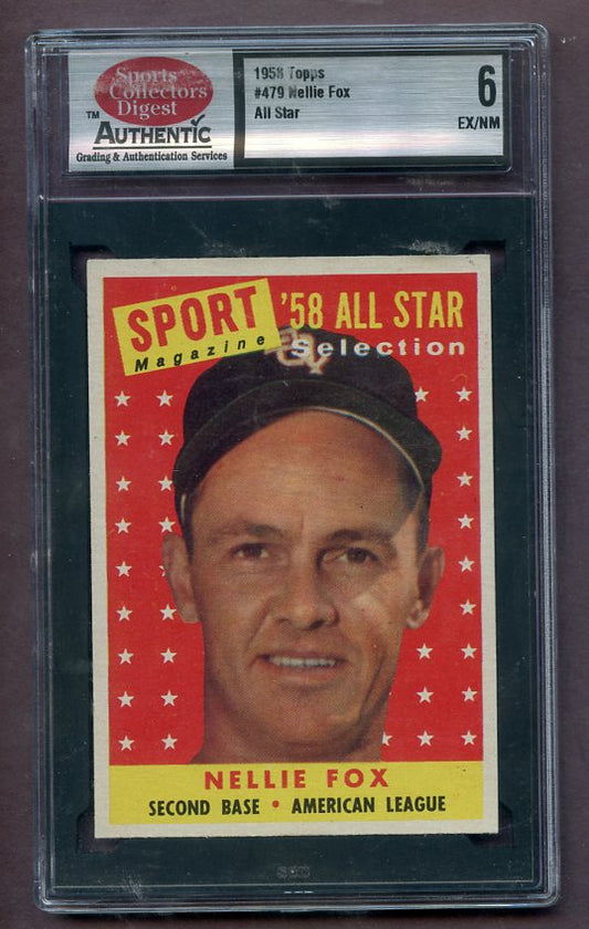 1958 Topps Baseball #479 Nellie Fox A.S. White Sox SCD 6 EX-MT 471533