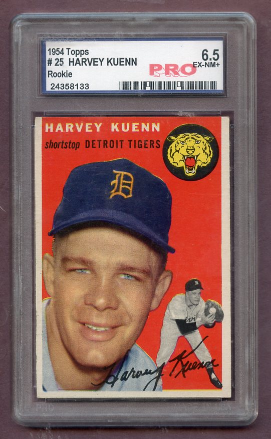 1954 Topps Baseball #025 Harvey Kuenn Tigers PGS 6.5 EX-MT+ 471734