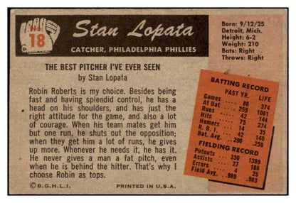 1955 Bowman Baseball #018 Stan Lopata Phillies EX-MT 472315