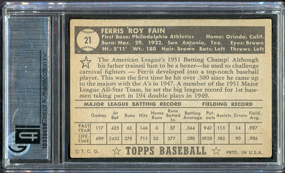 1952 Topps Baseball #021 Ferris Fain A's GAI 5 EX Black 472693