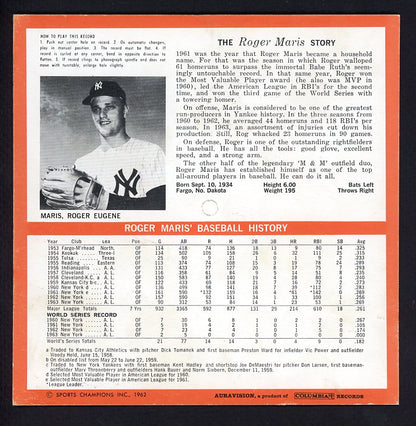 1964 Auravision Records Roger Maris Yankees NR-MT 473355 Kit Young Cards