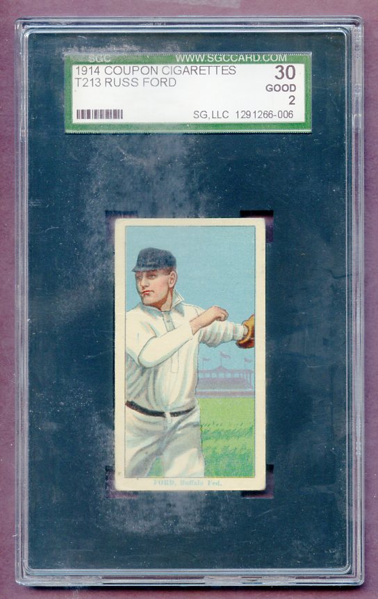 1914 T213 Coupon Cigarettes Russ Ford Buffalo SGC 2 GD 474241