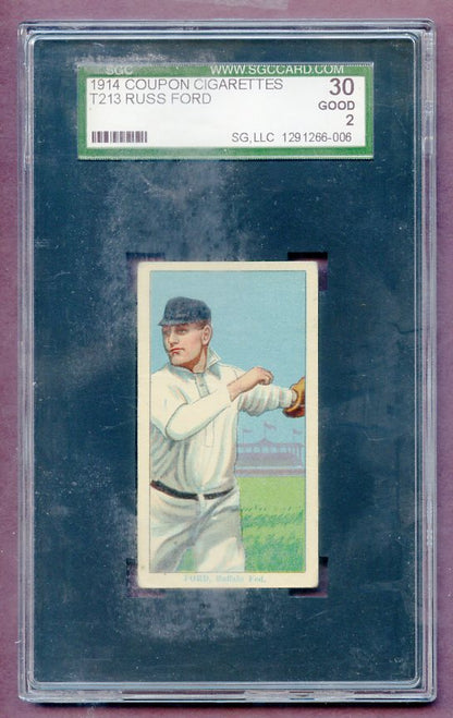 1914 T213 Coupon Cigarettes Russ Ford Buffalo SGC 2 GD 474241