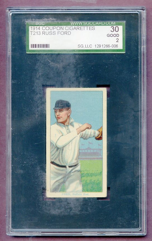 1914 T213 Coupon Cigarettes Russ Ford Buffalo SGC 2 GD 474241