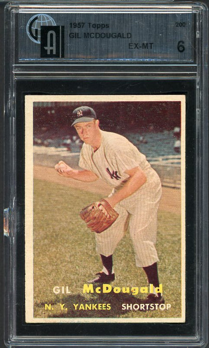 1957 Topps Baseball #200 Gil McDougald Yankees GAI 6 EX-MT 475126