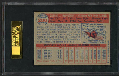 1957 Topps Baseball #200 Gil McDougald Yankees SGC 5 EX 475167