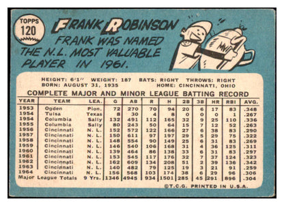 1965 Topps Baseball #120 Frank Robinson Reds VG 475686