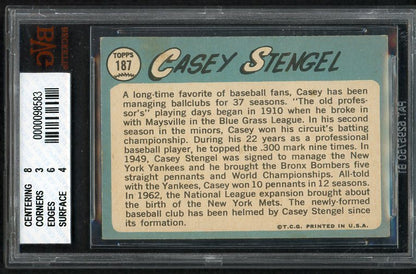 1965 Topps Baseball #187 Casey Stengel Mets BVG 3.5 VG+ 475888