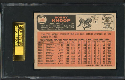 1966 Topps Baseball #280 Bobby Knoop Angels SGC 7 NM crack 475907