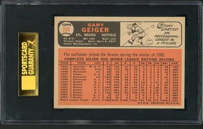 1966 Topps Baseball #286 Gary Geiger Braves SGC 7 NM 475908