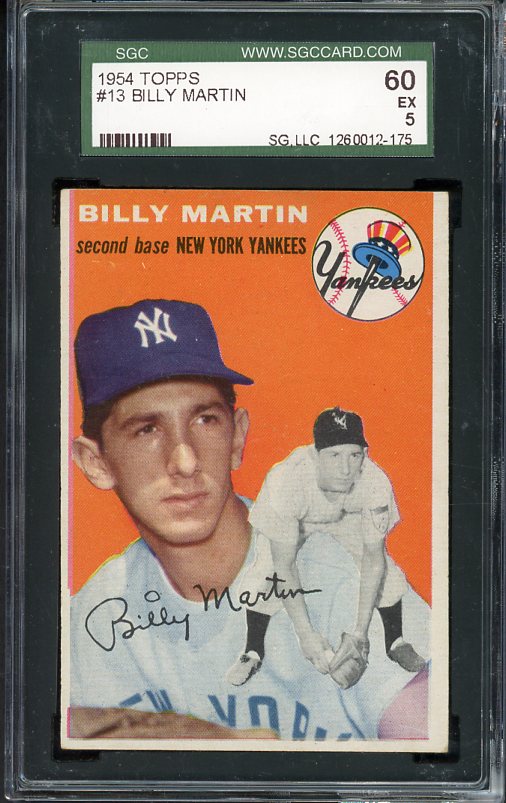 1954 Topps Baseball #013 Billy Martin Yankees SGC 5 EX 476575
