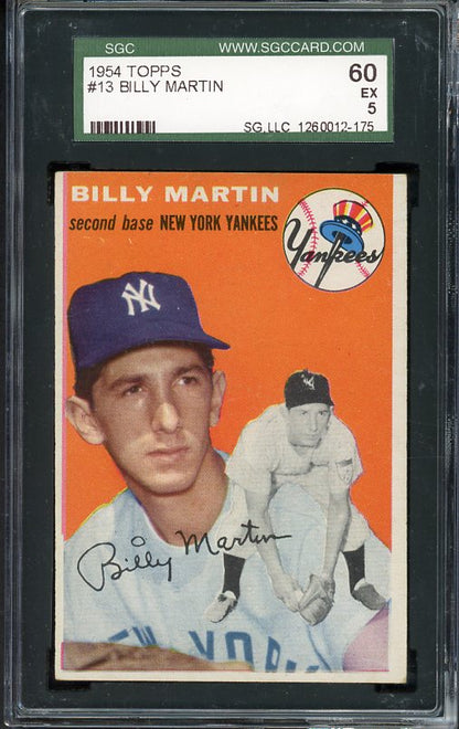 1954 Topps Baseball #013 Billy Martin Yankees SGC 5 EX 476575