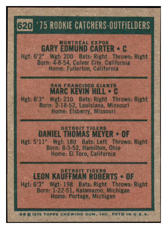 1975 Topps Baseball #620 Gary Carter Expos NR-MT 476730