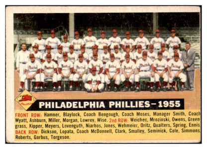 1956 Topps Baseball #072 Philadelphia Phillies Team VG Dated 477931
