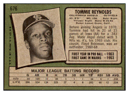 1971 Topps Baseball #676 Tommie Reynolds Angels EX-MT 478018