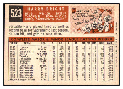 1959 Topps Baseball #523 Harry Bright Pirates NR-MT 478298