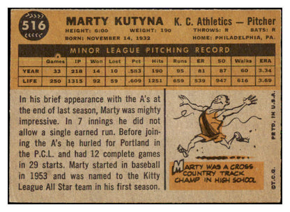 1960 Topps Baseball #516 Marty Kutyna A's VG 478443