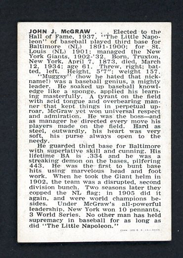 1950 Callahan John McGraw EX-MT 478618