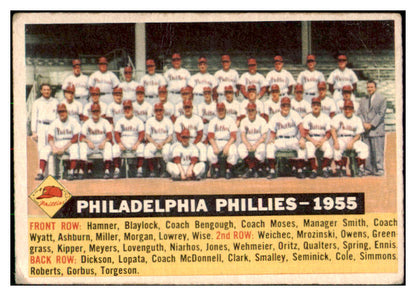 1956 Topps Baseball #072 Philadelphia Phillies Team GD-VG Dated 478858