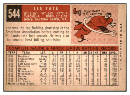 1959 Topps Baseball #544 Lee Tate Cardinals EX 480056