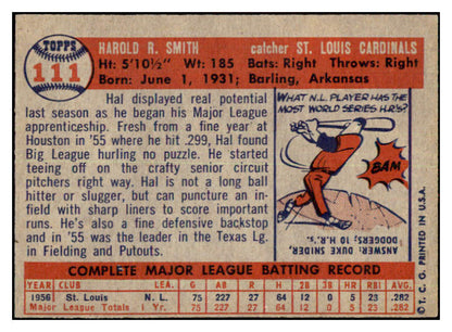 1957 Topps Baseball #111 Hal Smith Cardinals VG-EX 480145