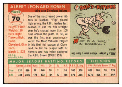 1955 Topps Baseball #070 Al Rosen Indians VG-EX 480395