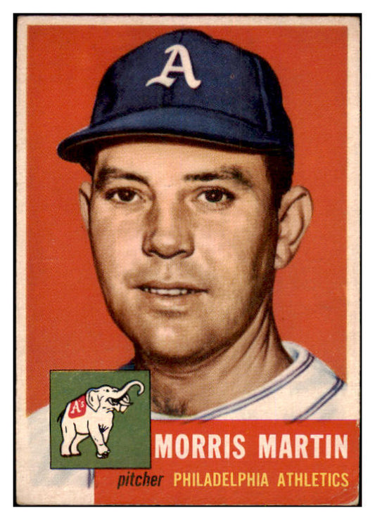 1953 Topps Baseball #227 Morrie Martin A's EX 480571