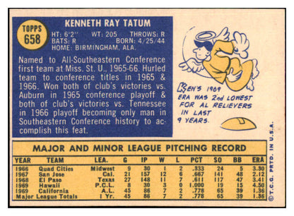 1970 Topps Baseball #658 Ken Tatum Angels VG-EX 480859