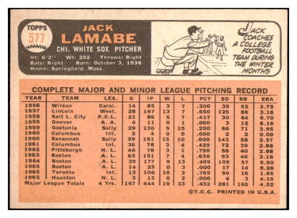 1966 Topps Baseball #577 Jack Lamabe White Sox NR-MT 481710