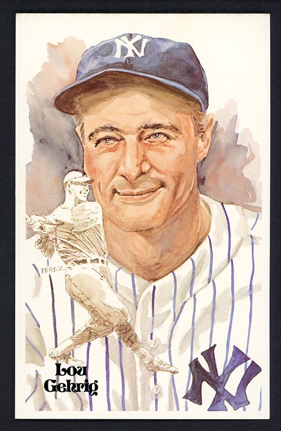 1980 Perez Steele Postcard Lou Gehrig Yankees EX-MT 482077