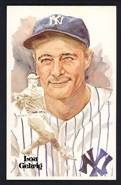 1980 Perez Steele Postcard Lou Gehrig Yankees EX-MT 482077