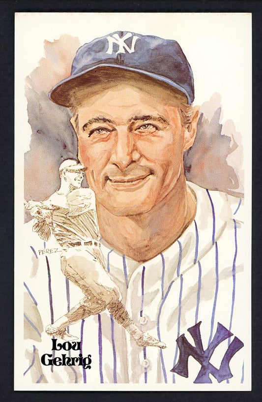 1980 Perez Steele Postcard Lou Gehrig Yankees EX-MT 482077