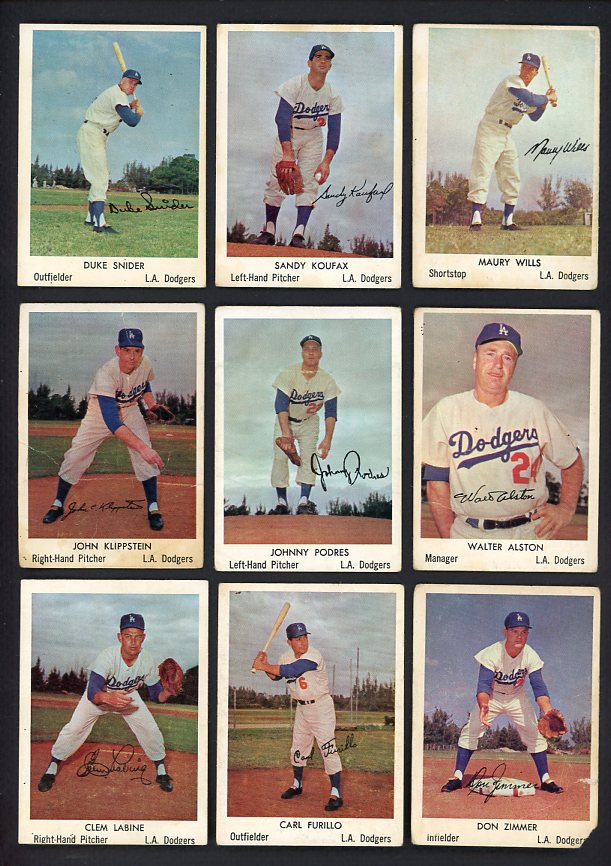 1960 Bell Brand Dodgers Complete Set GD-VG Koufax Snider 482281