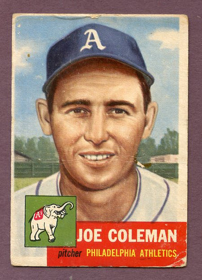 1953 Topps Baseball #279 Joe Coleman A's Good 483240