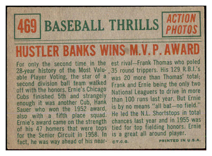 1959 Topps Baseball #469 Ernie Banks IA Cubs EX+/EX-MT 485528