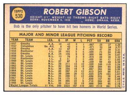1970 Topps Baseball #530 Bob Gibson Cardinals EX-MT