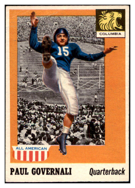 1955 Topps Football #073 Paul Governali Columbia VG 486584