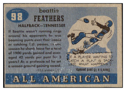 1955 Topps Football #098 Beattie Feathers Tennessee GD-VG 486632