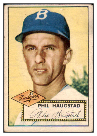 1952 Topps Baseball #198 Phil Haugstad Dodgers VG-EX 488327