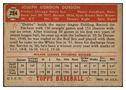 1952 Topps Baseball #254 Joe Dobson White Sox GD-VG 489485
