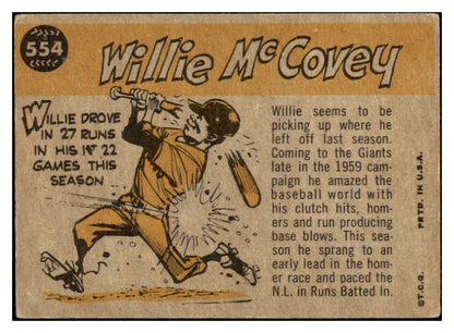 1960 Topps Baseball #554 Willie McCovey A.S. Giants VG 489669