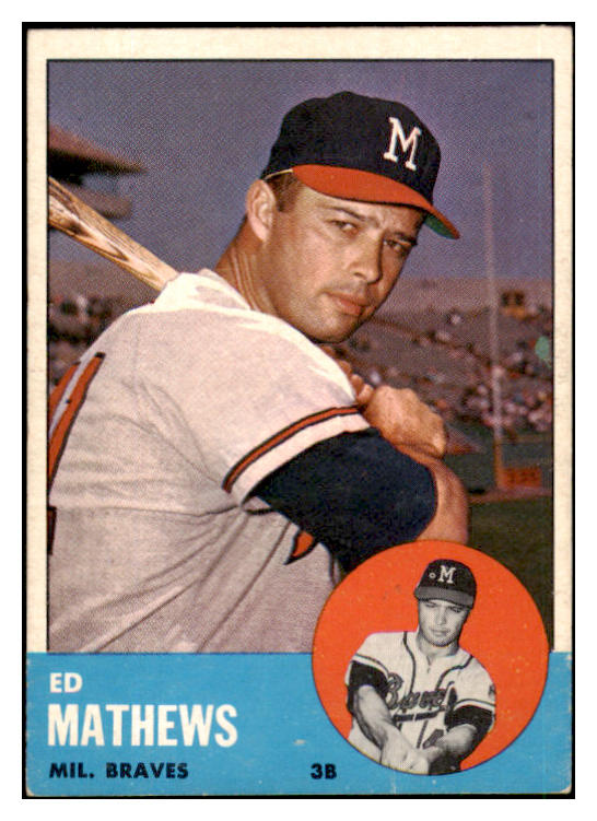 1963 Topps Baseball #275 Eddie Mathews Braves VG-EX 490044